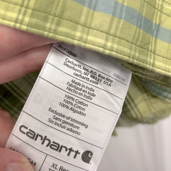 Carhartt Men's Pasture Green Plaid Shirt
Relaxed Fit Long Sleeve Button Down XL - Picture 7 of 10